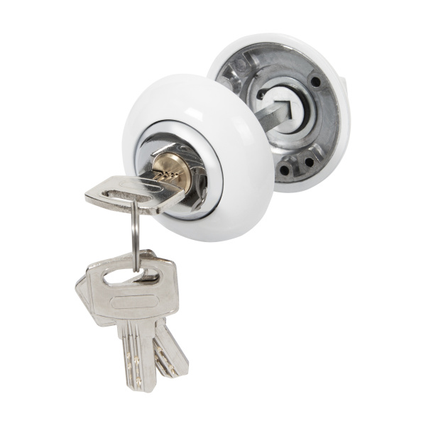 Ручка поворотная Ajax (Аякс) с фиксацией ключом BK6.FIX.JR WH-19 белый