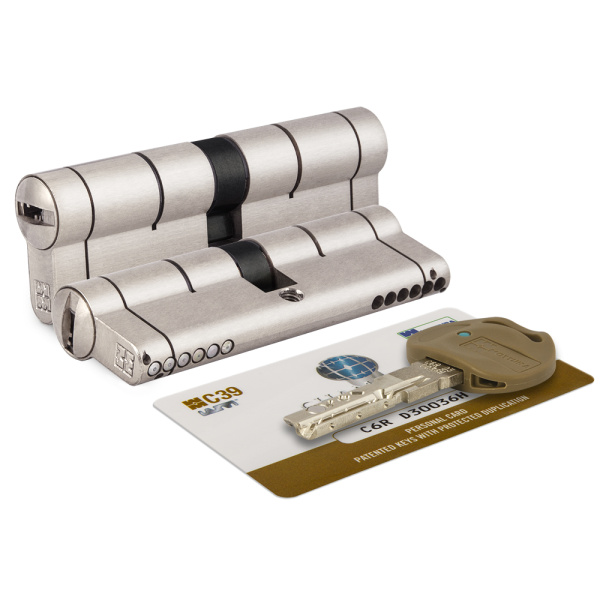 Цилиндровый Mottura (Моттура) механизм C39D363601C5 (72 мм/31+10+31), МАТ.НИКЕЛЬ