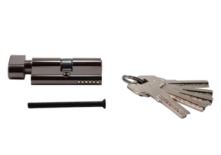 Ключевой цилиндр высокой секретности HS 60CK BN с заверткой (60мм), цвет - черный никель