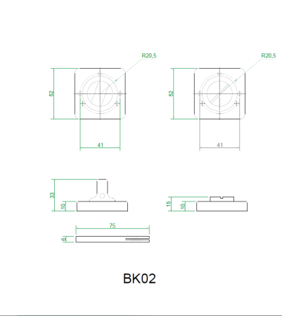 Накладки санузловые BK02BL/CP (черный с патиной/хром)