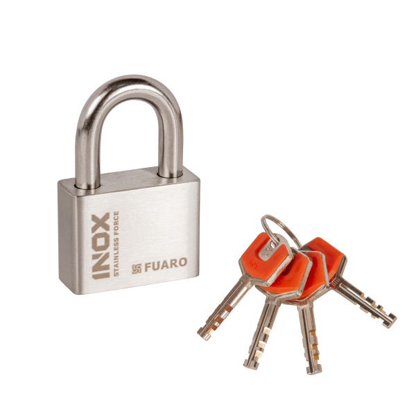 Замок Fuaro (Фуаро) навесной PL-INOX FORCE IF-60 4 key (дисковый ключ)
