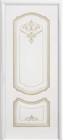 Межкомнатная дверь «Соло Грейс В4 ДГ» 2000 x 600 belyi_spatinoi_rozovoezoloto