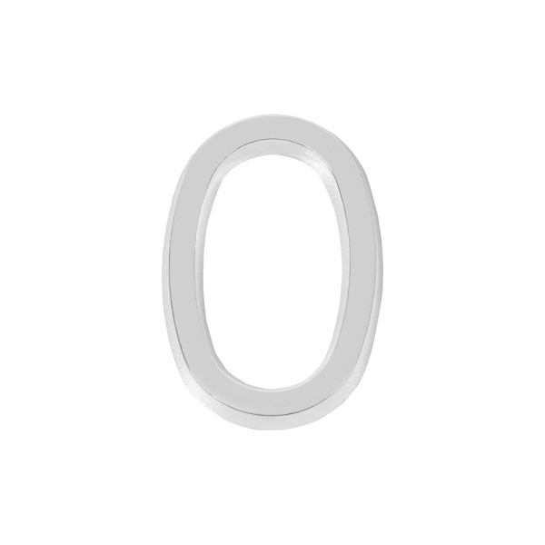 Цифра Fuaro (Фуаро) &quot 0&quot самоклеящаяся ABS (50х37) (FUARO) CP хром