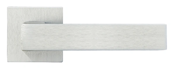 Ручка дверная MIRA  MH-54-S6 SSC раздельная на квадратной розетке, цвет суперматовый хром, ЦАМ Light