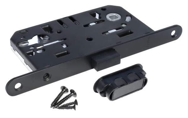 Защелка межкомнатная M1885 BL магнитная под цилиндр, цвет - черный