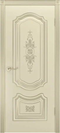 Межкомнатная дверь «Соло R-0 В3 ДГ» 2000 x 600 shampanspatinoybeloezoloto