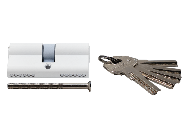 Ключевой цилиндр высокой секретности HS 60C W (60мм), цвет - белый