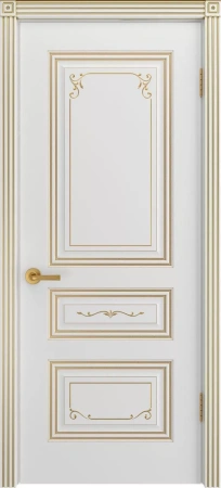 Межкомнатная дверь «Трио Грейс В2 ДГ» 2000 x 600 belyyspatinoyzoloto