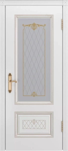 Межкомнатная дверь «Аккорд В3 ДО2» 2000 x 600 belyyspatinoybezhevyy