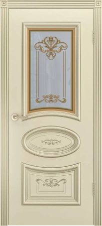 Межкомнатная дверь «Ария R-0 В3 ДО» 2000 x 600 slonovayakostspatinoybeloezoloto