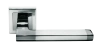 Ручка дверная PANTS MH-35 SN/BN-S раздельная на квадратной розетке, цвет бел.никель/черн. никель, ЦАМ Light