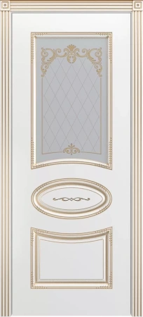 Межкомнатная дверь «Ария В2 ДО2» 2000 x 600 belyyspatinoyzoloto