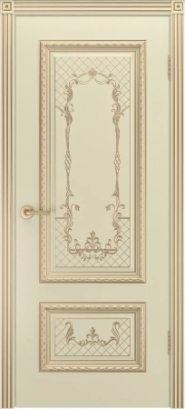 Межкомнатная дверь «Дуэт R В3 ДГ» 2000 x 600 slonovayakostspatinoyzoloto