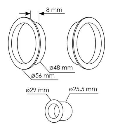 Ручка для раздвижных дверей MHS-1 AB, цвет бронза, ЦАМ