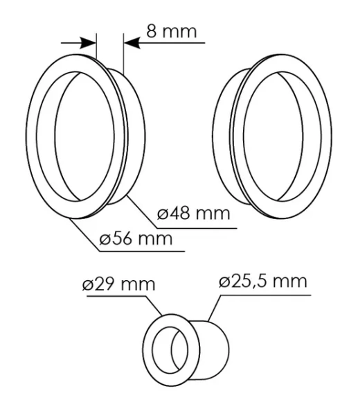 Ручка для раздвижных дверей MHS-1 SC, цвет мат.хром, ЦАМ