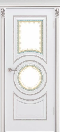 Межкомнатная дверь «Рондо Лакшери В0 ДО» 2000 x 600 belyi_spatinoi_rozovoezoloto