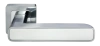 Ручка дверная FLEX MH-44 SC/W-S55 раздельная на квадратной розетке, цвет матовый хром/белый, ЦАМ Light
