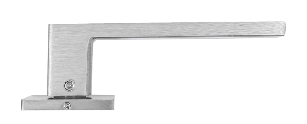 Ручка дверная SULLA  MH-48-S6 SSC/BL на квадратной розетке 6 мм, цвет суперматовый хром / черный, ЦАМ Light