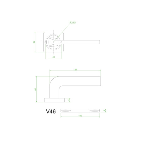 Ручки дверные V46SG  (сатин золото)