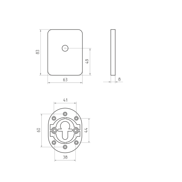 Накладка под шток GL1 L-2 (матовый хром)